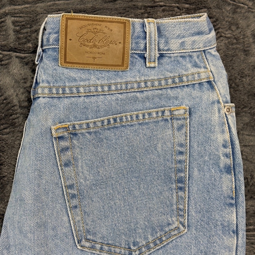 Code Bleu Nordstrom Vintage High Waisted Straight Leg Jeans Light Wash 33‎